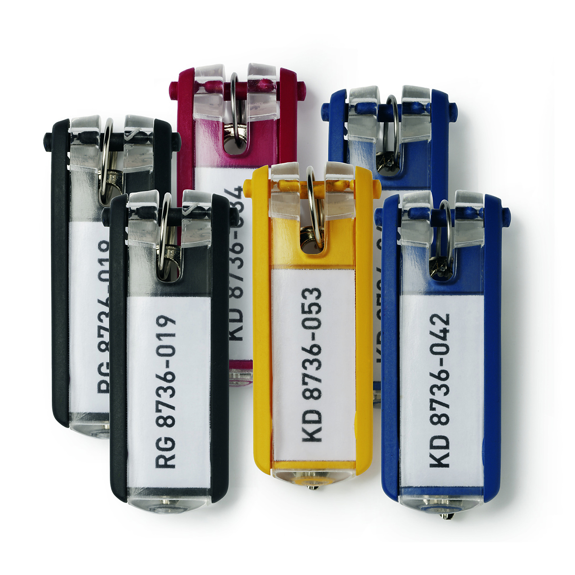 Durable, Key Tags, Assorted Colors - 24 pack, Key Capacity 0 Width 1 in, Height 11.25 in, Model# 194900